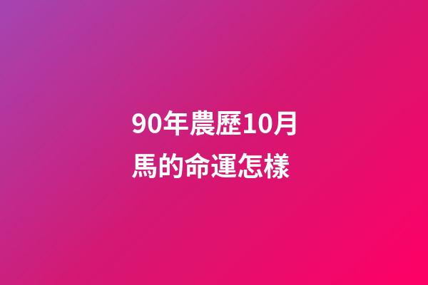 90年農歷10月馬的命運怎樣 (90年10月份屬馬的人命運)
